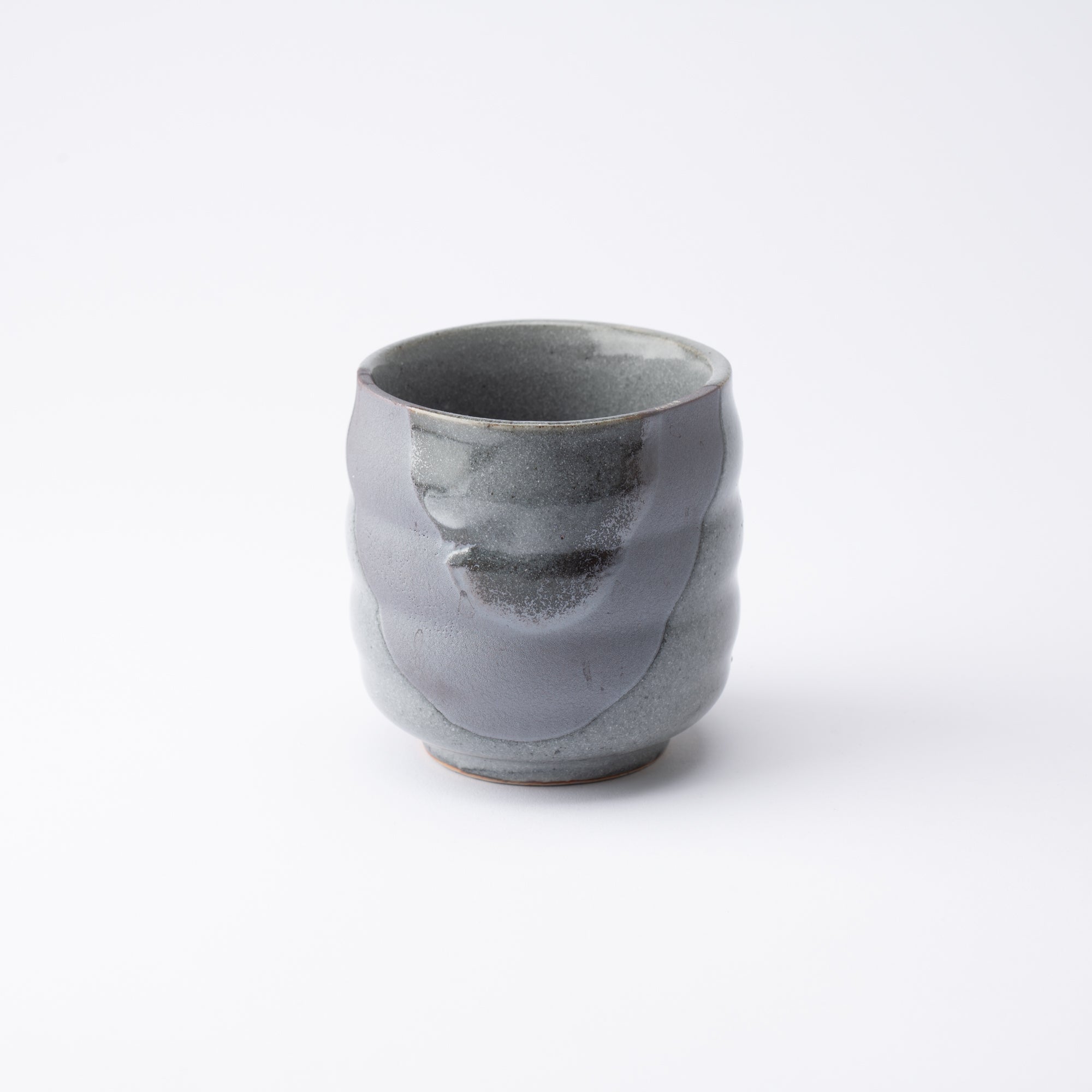 Gray Shino Mino Ware Yunomi Japanese Teacup - MUSUBI KILN - Quality Japanese Tableware and Gift