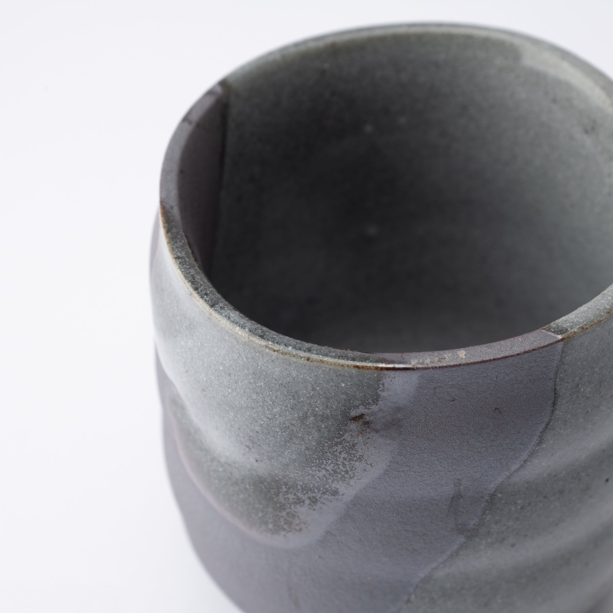 Gray Shino Mino Ware Yunomi Japanese Teacup - MUSUBI KILN - Quality Japanese Tableware and Gift