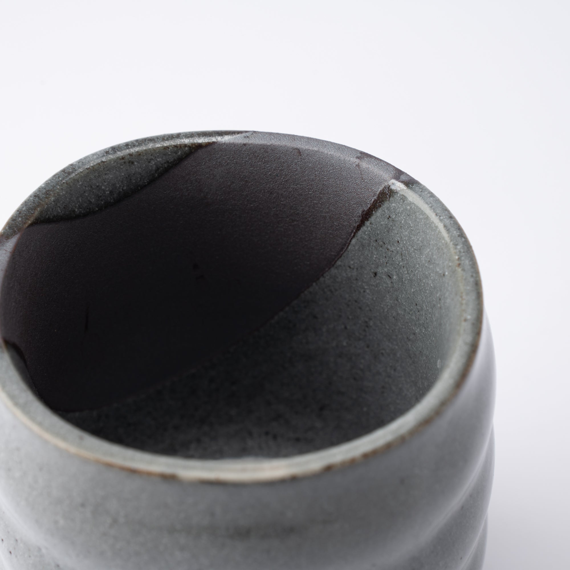 Gray Shino Mino Ware Yunomi Japanese Teacup - MUSUBI KILN - Quality Japanese Tableware and Gift