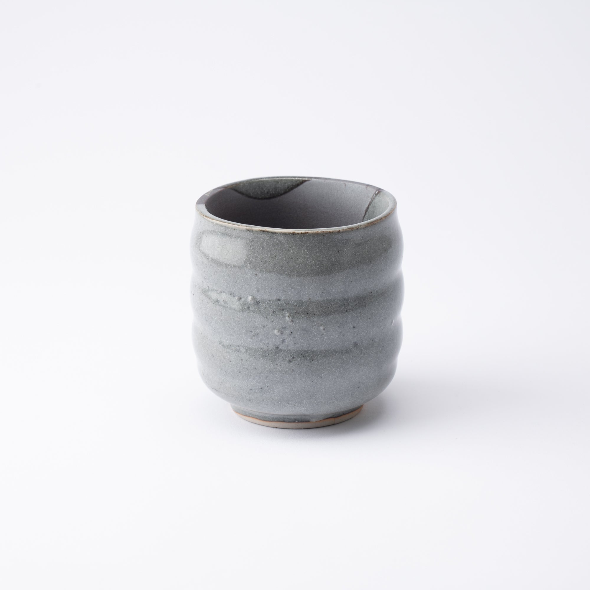 Gray Shino Mino Ware Yunomi Japanese Teacup - MUSUBI KILN - Quality Japanese Tableware and Gift