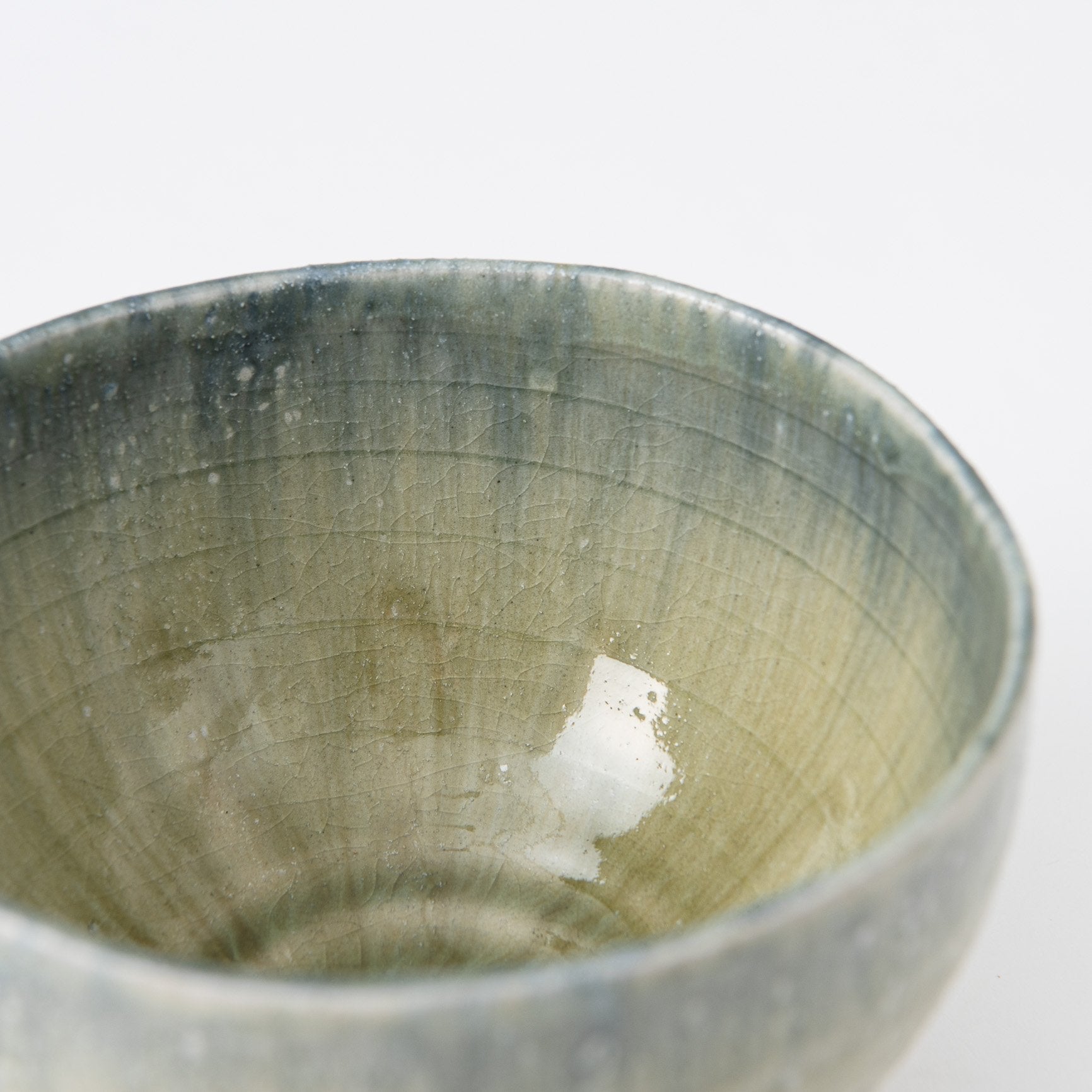 Green Ash Glaze Mino Ware Donburi Bowl L - MUSUBI KILN - Quality Japanese Tableware and Gift