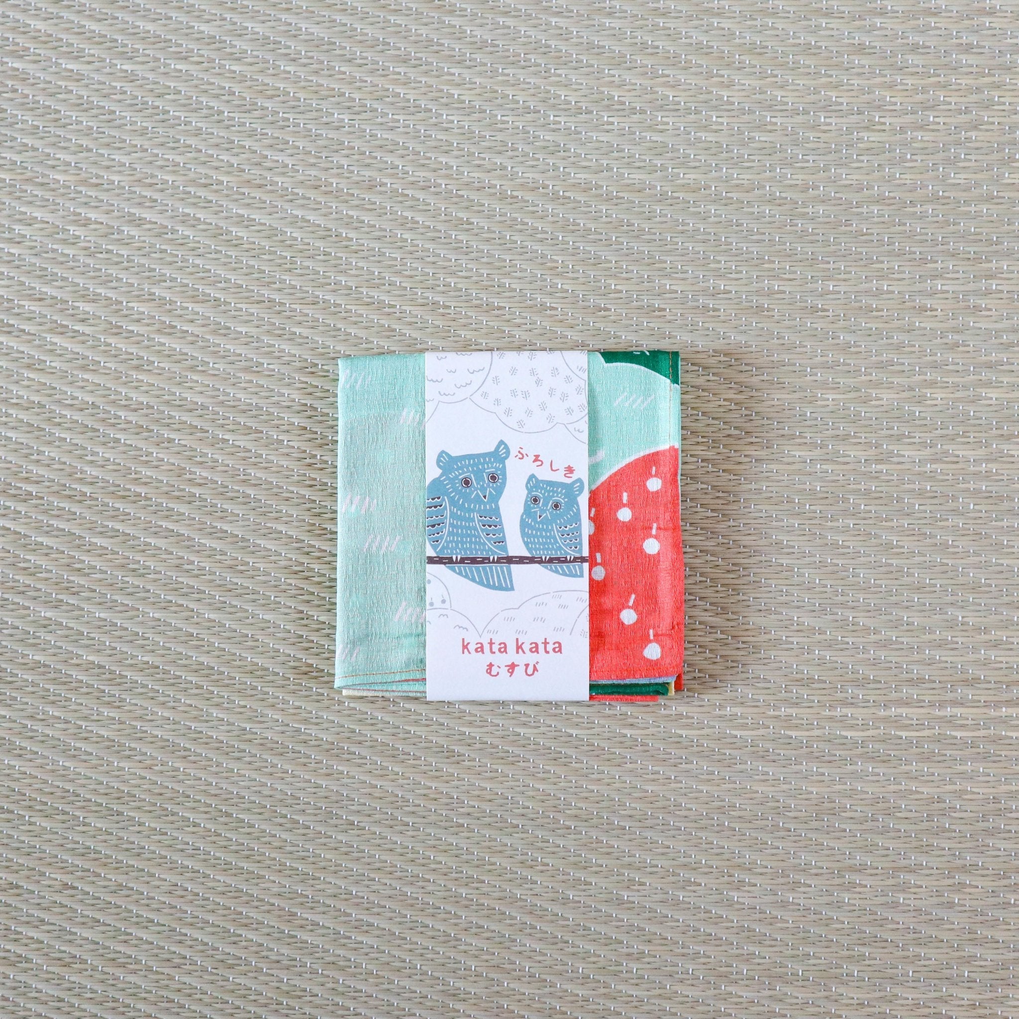 Green Owl Furoshiki Wrapping Cloth 19.7in - MUSUBI KILN - Quality Japanese Tableware and Gift