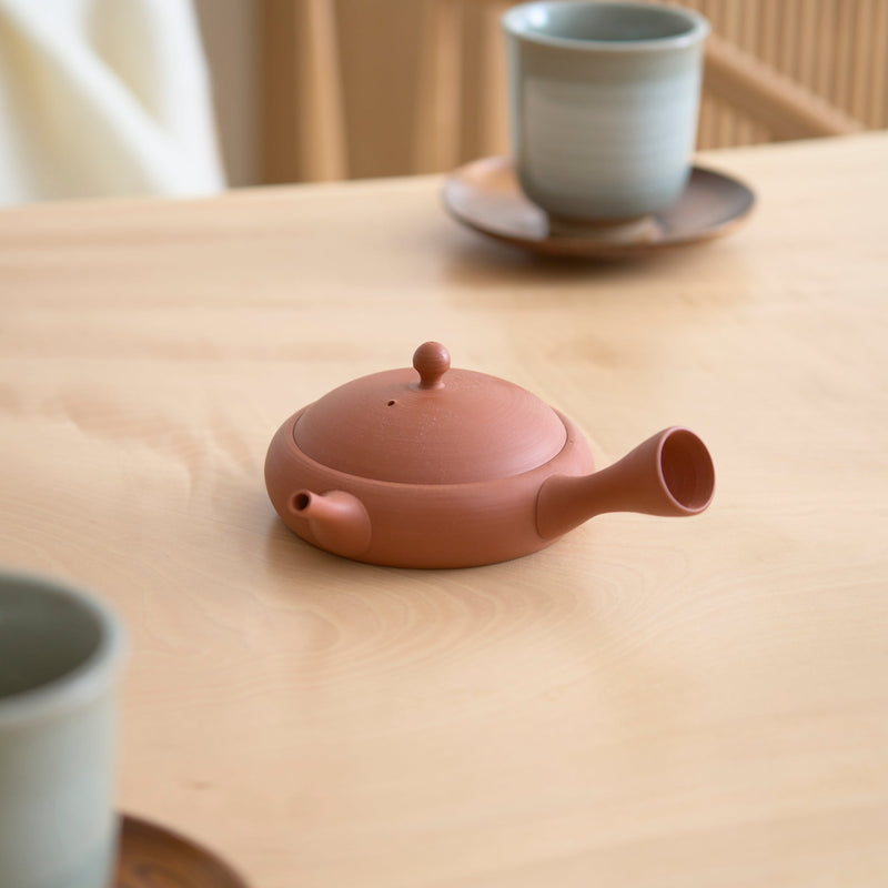 Gyokko Red Clay Tokoname Japanese Teapot 4.1oz(120ml) - Sasame and Ceramesh - MUSUBI KILN - Quality Japanese Tableware and Gift