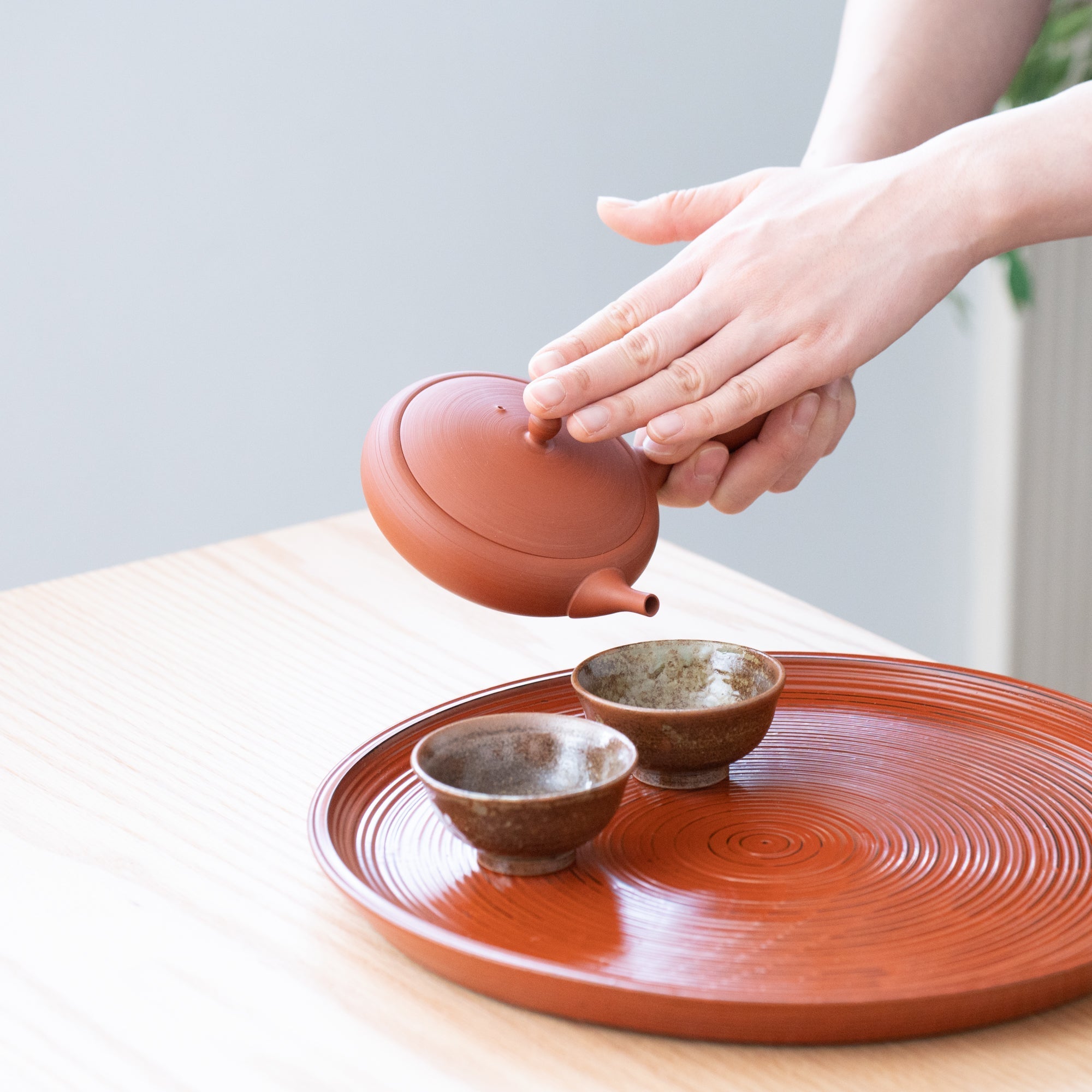 Gyokko Red Clay Tokoname Japanese Teapot 4.1oz(120ml) - Sasame and Ceramesh - MUSUBI KILN - Quality Japanese Tableware and Gift