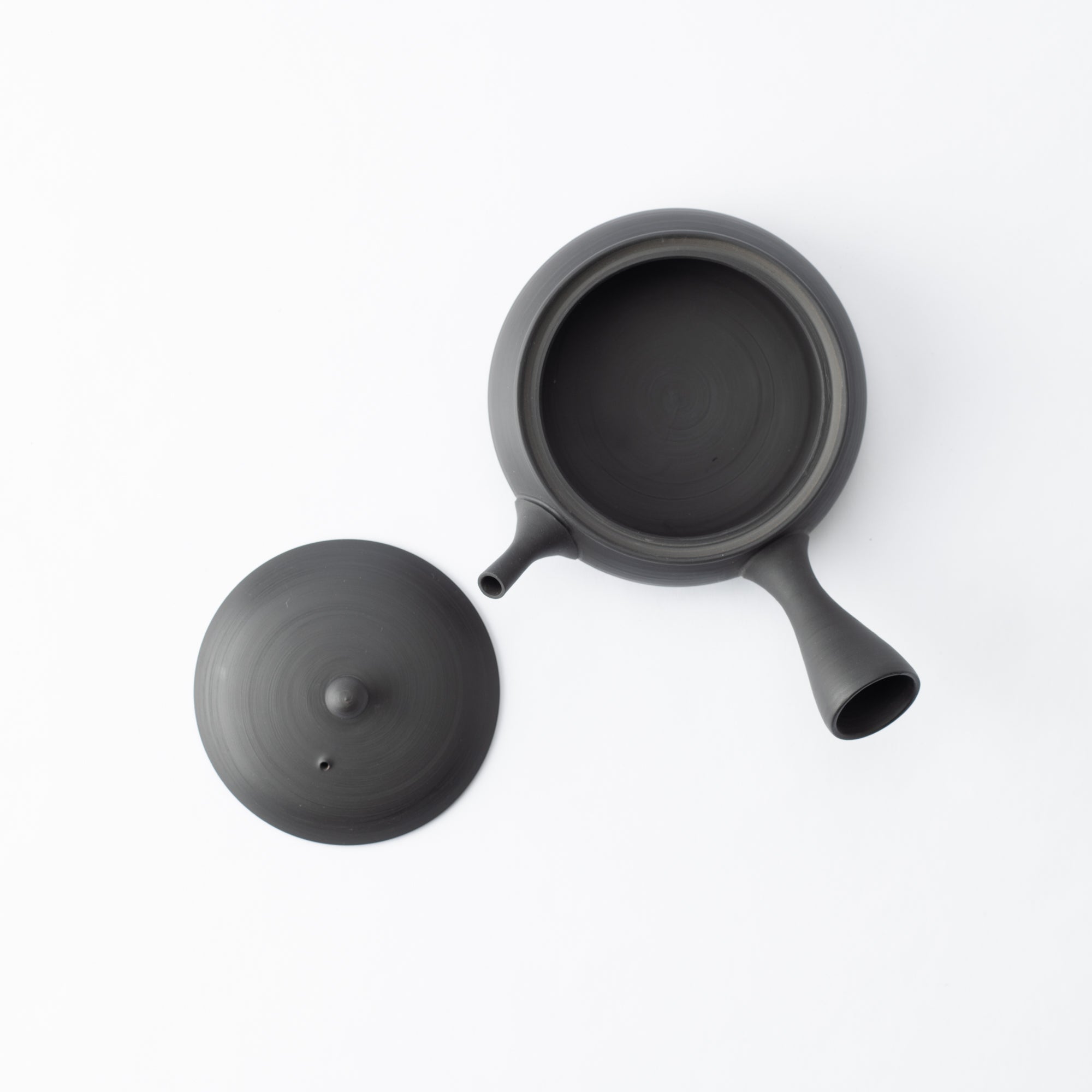 Gyokko Smoky Black Tokoname Japanese Teapot 6.4oz(190ml) - Sasame and Ceramesh - MUSUBI KILN - Quality Japanese Tableware and Gift