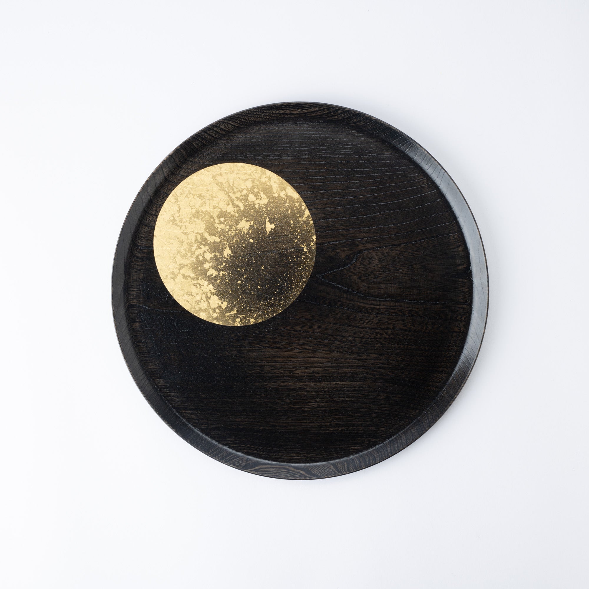 Hakuichi Hazy Moon Kanazawa Gold Leaf Lacquerware Tray - MUSUBI KILN - Quality Japanese Tableware and Gift