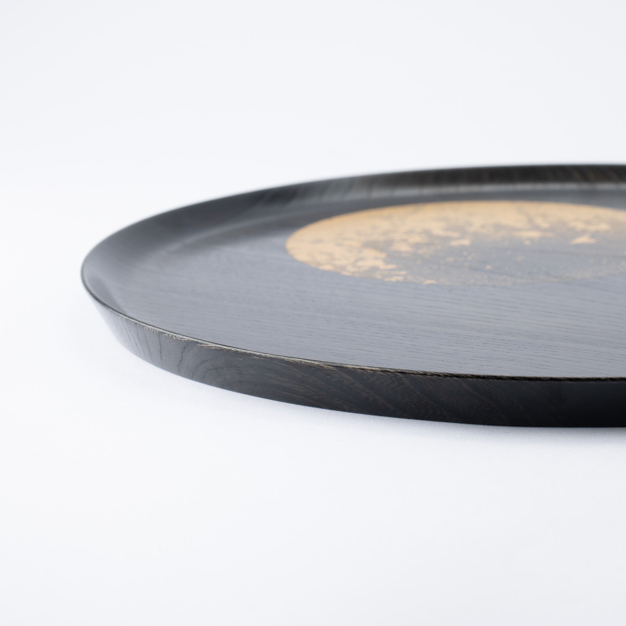 Hakuichi Hazy Moon Kanazawa Gold Leaf Lacquerware Tray - MUSUBI KILN - Quality Japanese Tableware and Gift