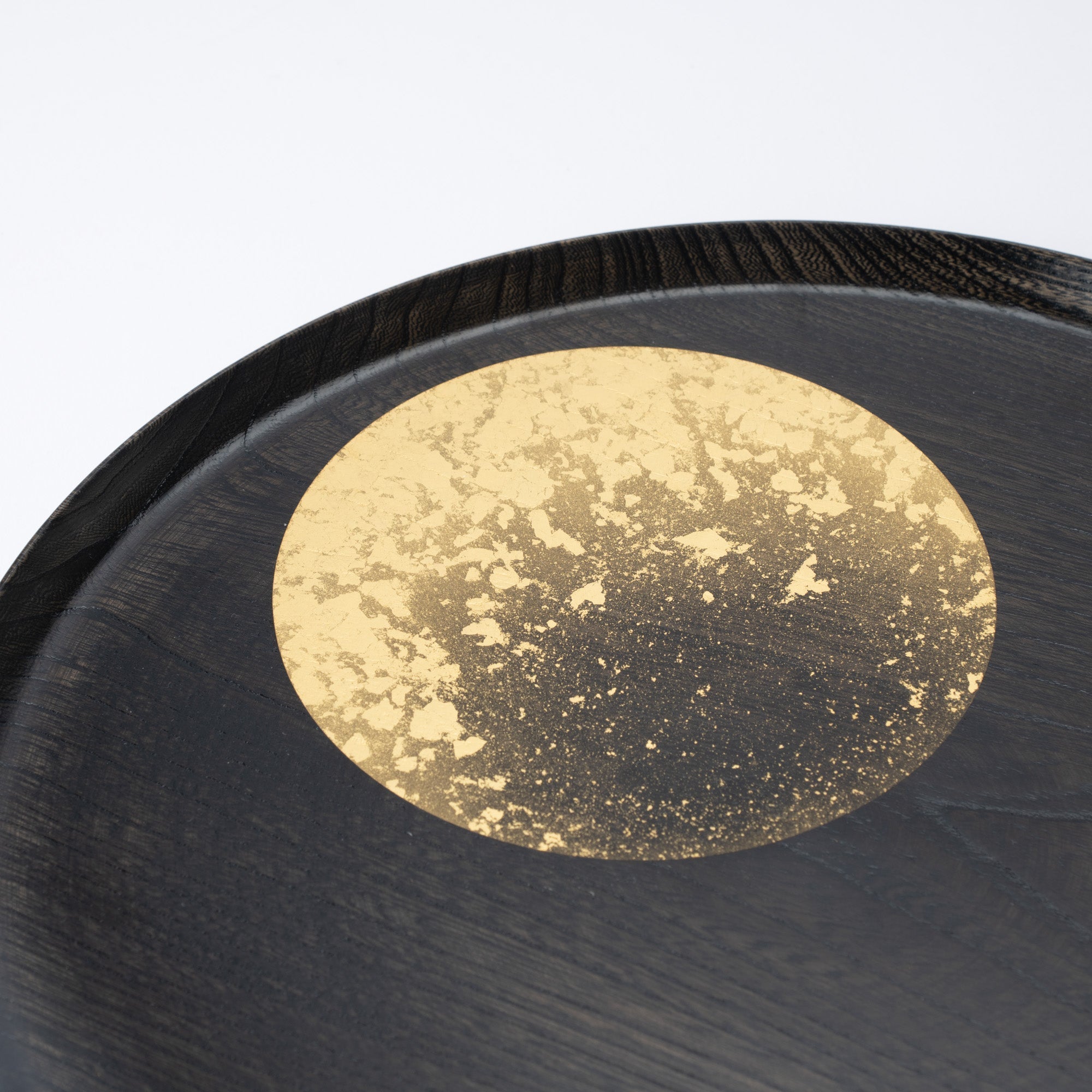 Hakuichi Hazy Moon Kanazawa Gold Leaf Lacquerware Tray - MUSUBI KILN - Quality Japanese Tableware and Gift