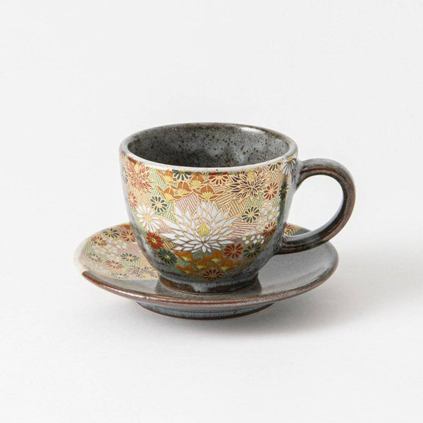 Hanazume Kutani Cup and Saucer - MUSUBI KILN - Quality Japanese Tableware and Gift