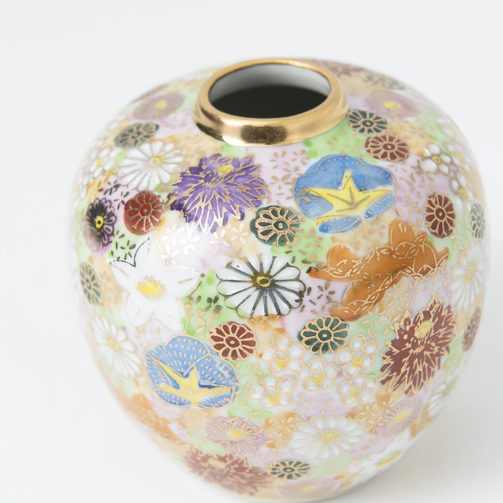 Hanazume Kutani Japanese Flower Vase - MUSUBI KILN - Quality Japanese Tableware and Gift