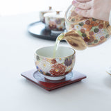 Hanazume Kutani Japanese Teapot Set - 5 Cups - MUSUBI KILN - Quality Japanese Tableware and Gift