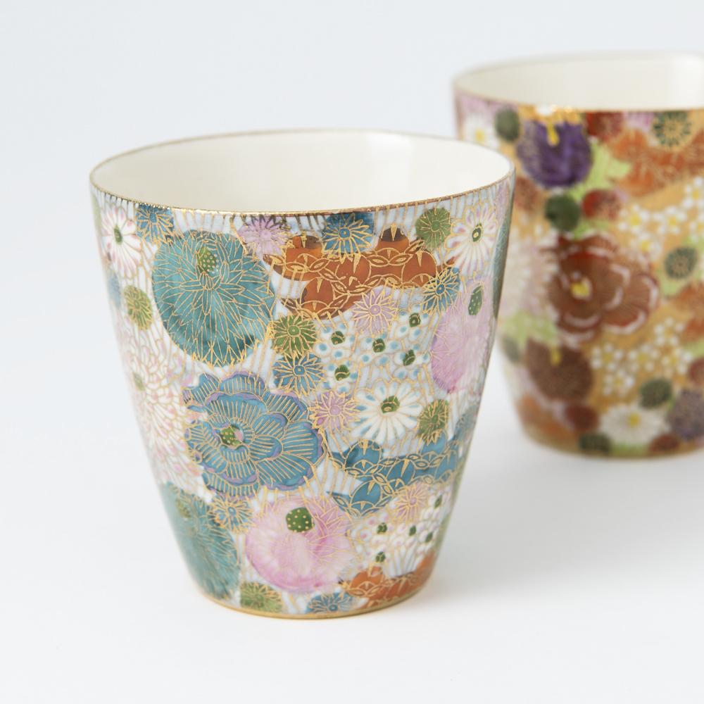 Hanazume Kutani Mug Pair - MUSUBI KILN - Quality Japanese Tableware and Gift