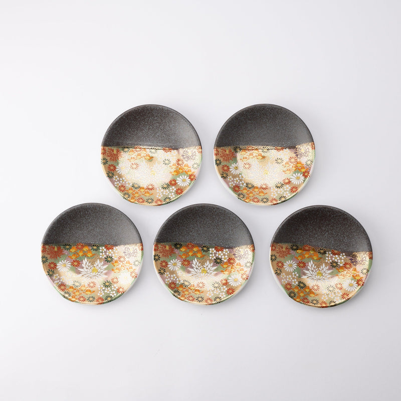 Hanazume Kutani Sauce Plate Set - MUSUBI KILN - Quality Japanese Tableware and Gift