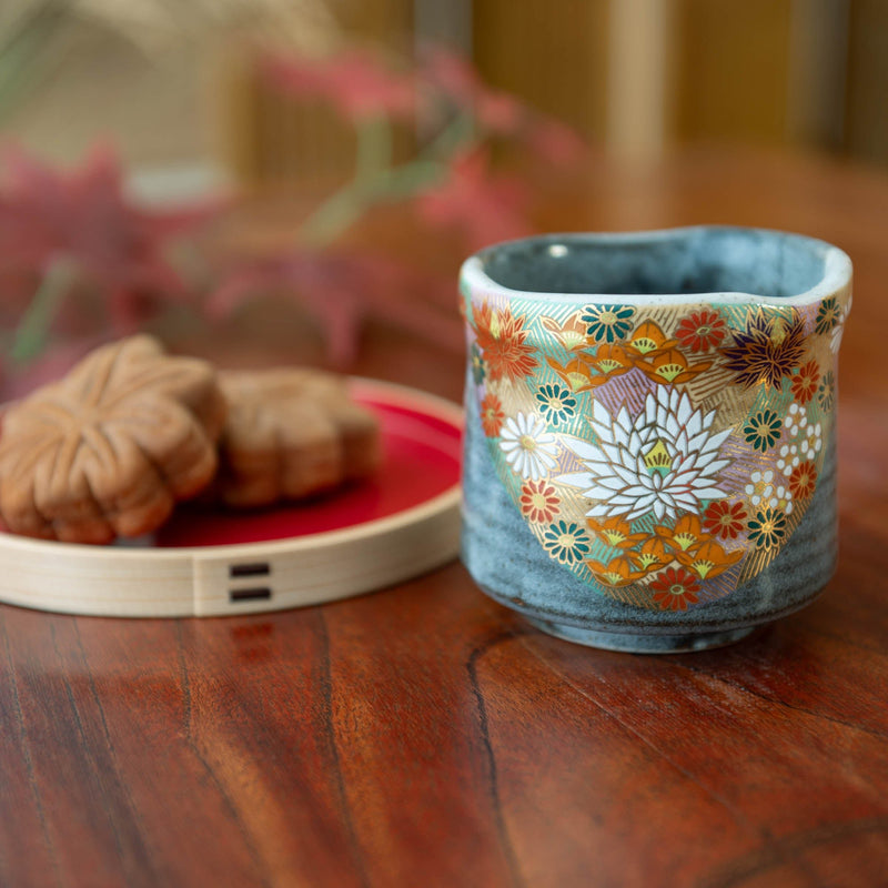 Hanazume Kutani Yunomi Japanese Teacup - MUSUBI KILN - Quality Japanese Tableware and Gift