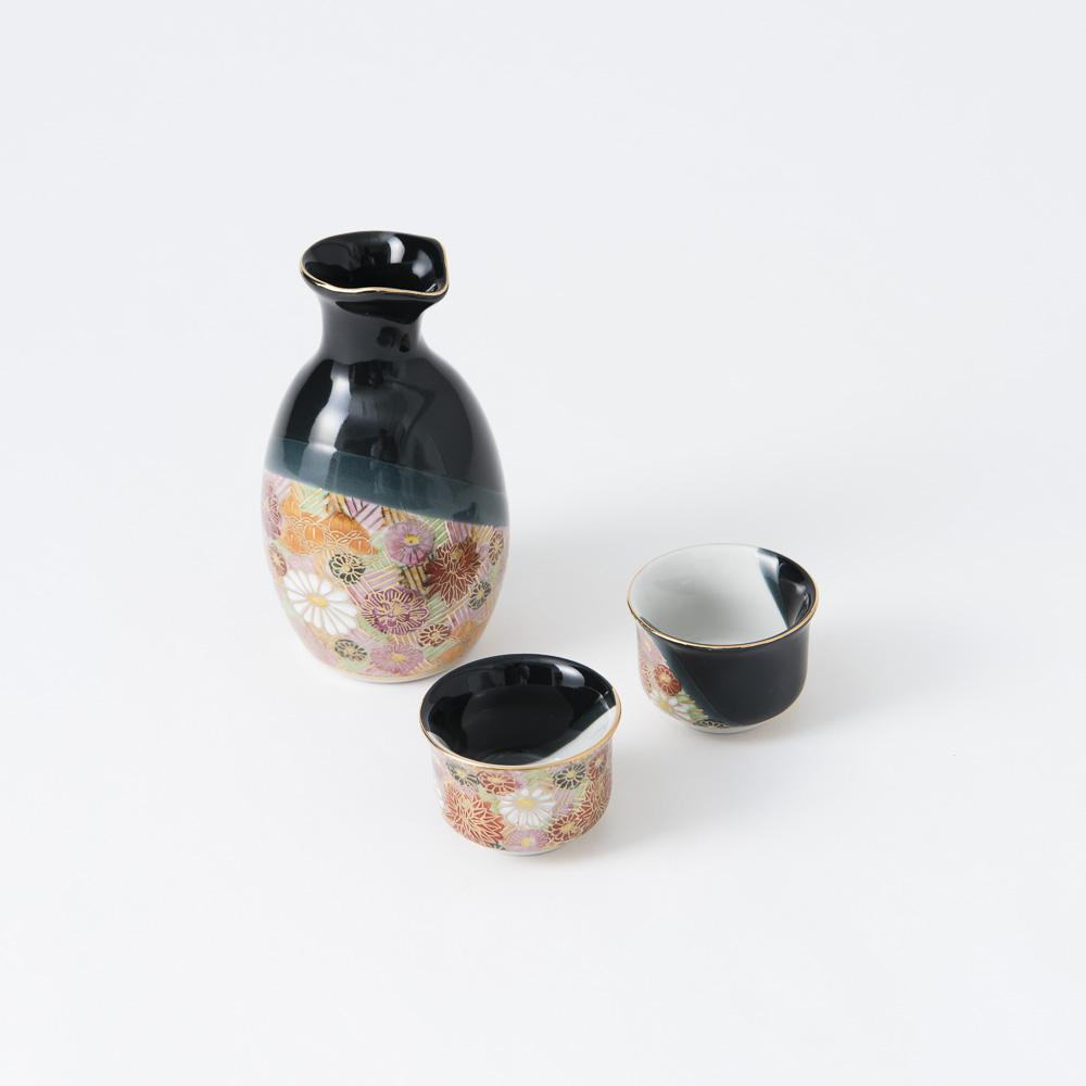 Hanazume Tokkuri Kutani Sake Set - MUSUBI KILN - Quality Japanese Tableware and Gift