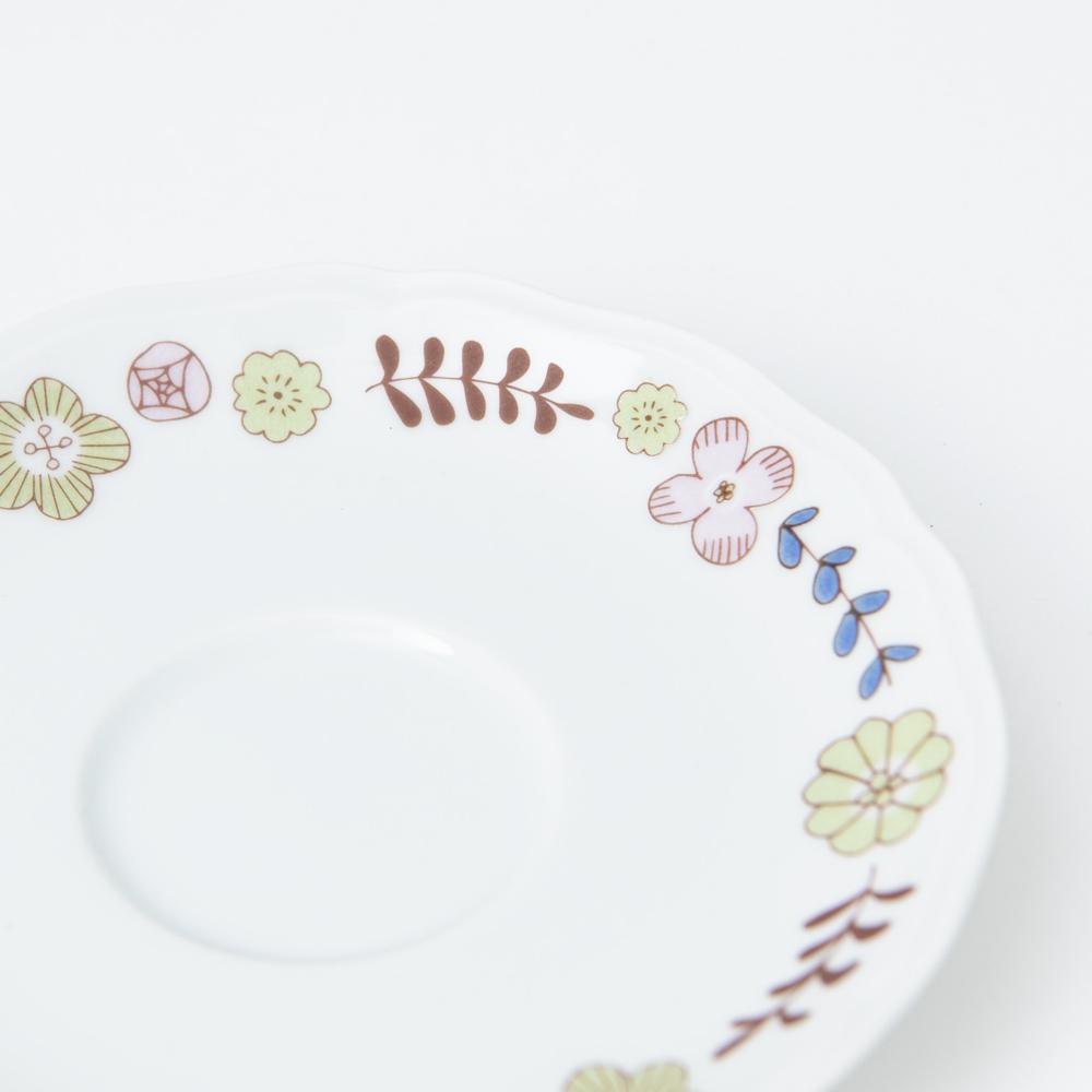 Harekutani Flower and Bird Cup and Saucer - MUSUBI KILN - Quality Japanese Tableware and Gift