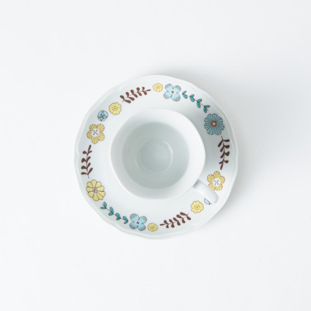 Harekutani Flower and Bird Cup and Saucer - MUSUBI KILN - Quality Japanese Tableware and Gift