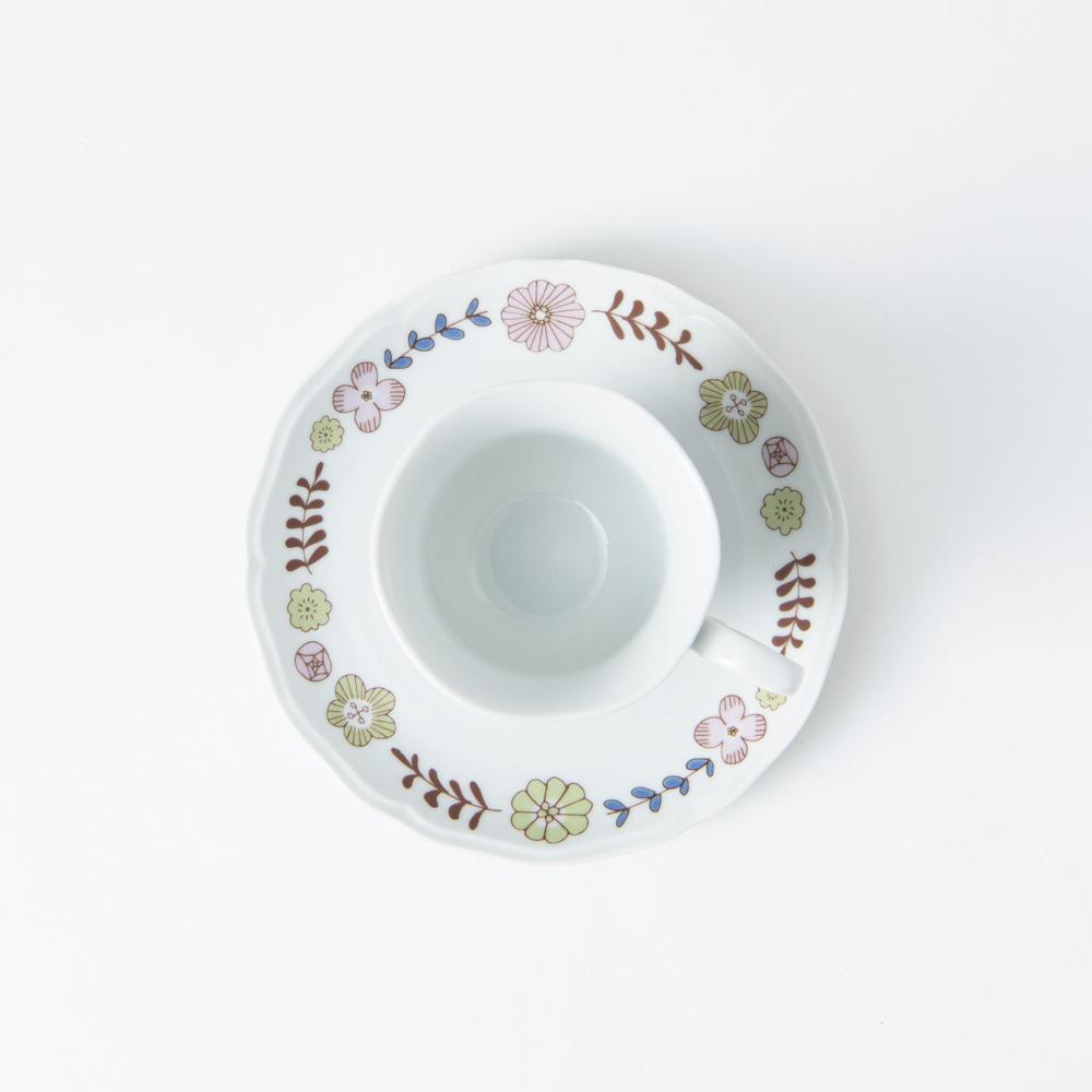 Harekutani Flower and Bird Cup and Saucer - MUSUBI KILN - Quality Japanese Tableware and Gift