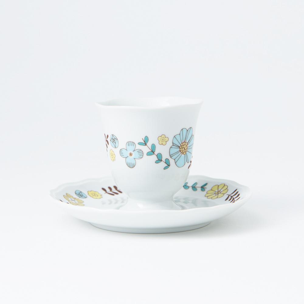 Harekutani Flower and Bird Cup and Saucer - MUSUBI KILN - Quality Japanese Tableware and Gift