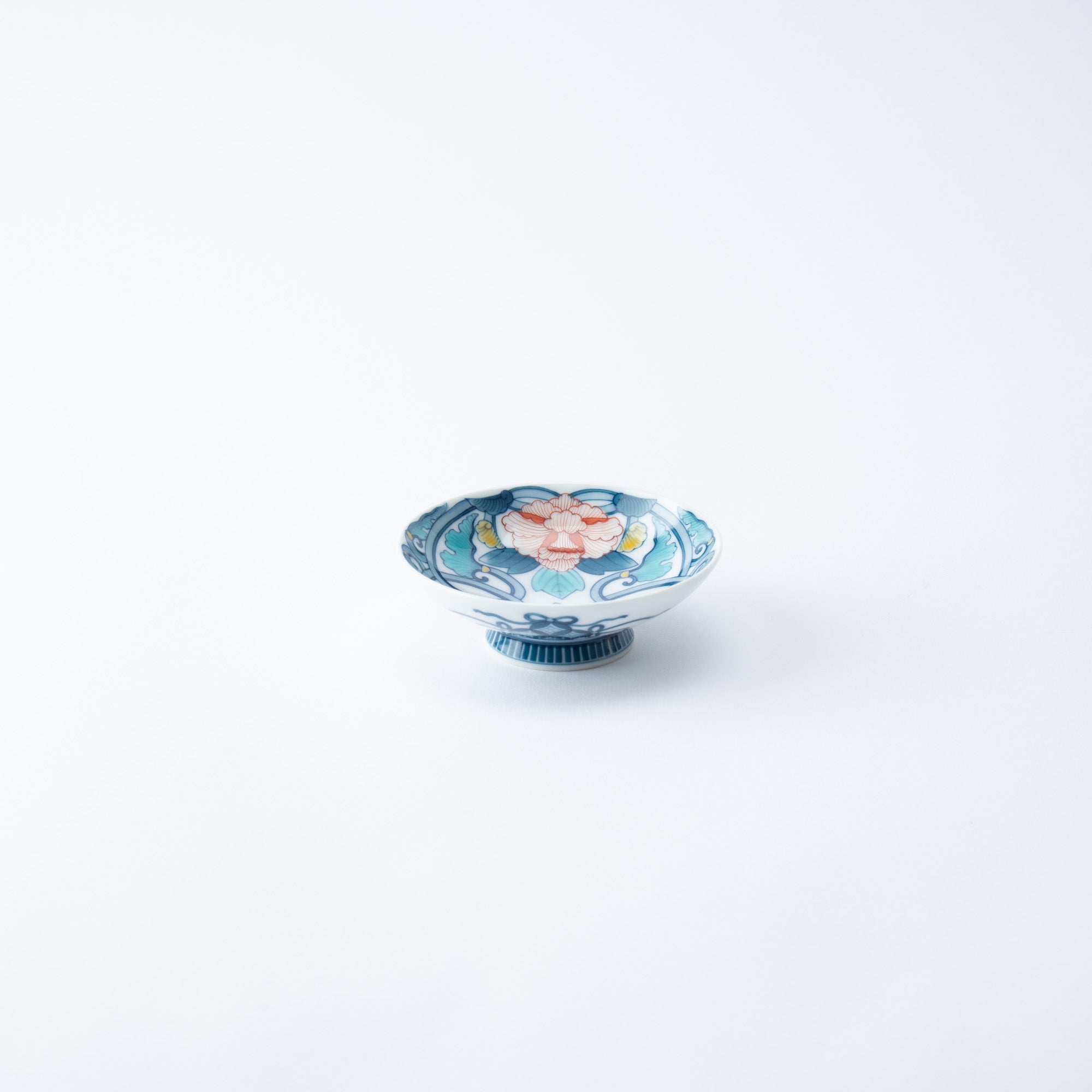 Hataman Touen Iro - Nabeshima Chinese Flowers Imari Nabeshima Ware Sakazuki Flat Sake Cup - MUSUBI KILN - Quality Japanese Tableware and Gift