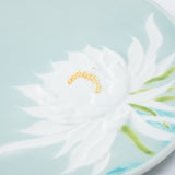 Hataman Touen Moist Orchid Cactus Imari Nabeshima Ware Quince - Shaped Plate - MUSUBI KILN - Quality Japanese Tableware and Gift