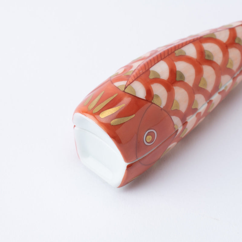 Hataman Touen Red Carp Streamer Nabeshima Ware Small Box - MUSUBI KILN - Quality Japanese Tableware and Gift