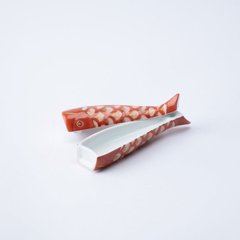 Hataman Touen Red Carp Streamer Nabeshima Ware Small Box - MUSUBI KILN - Quality Japanese Tableware and Gift