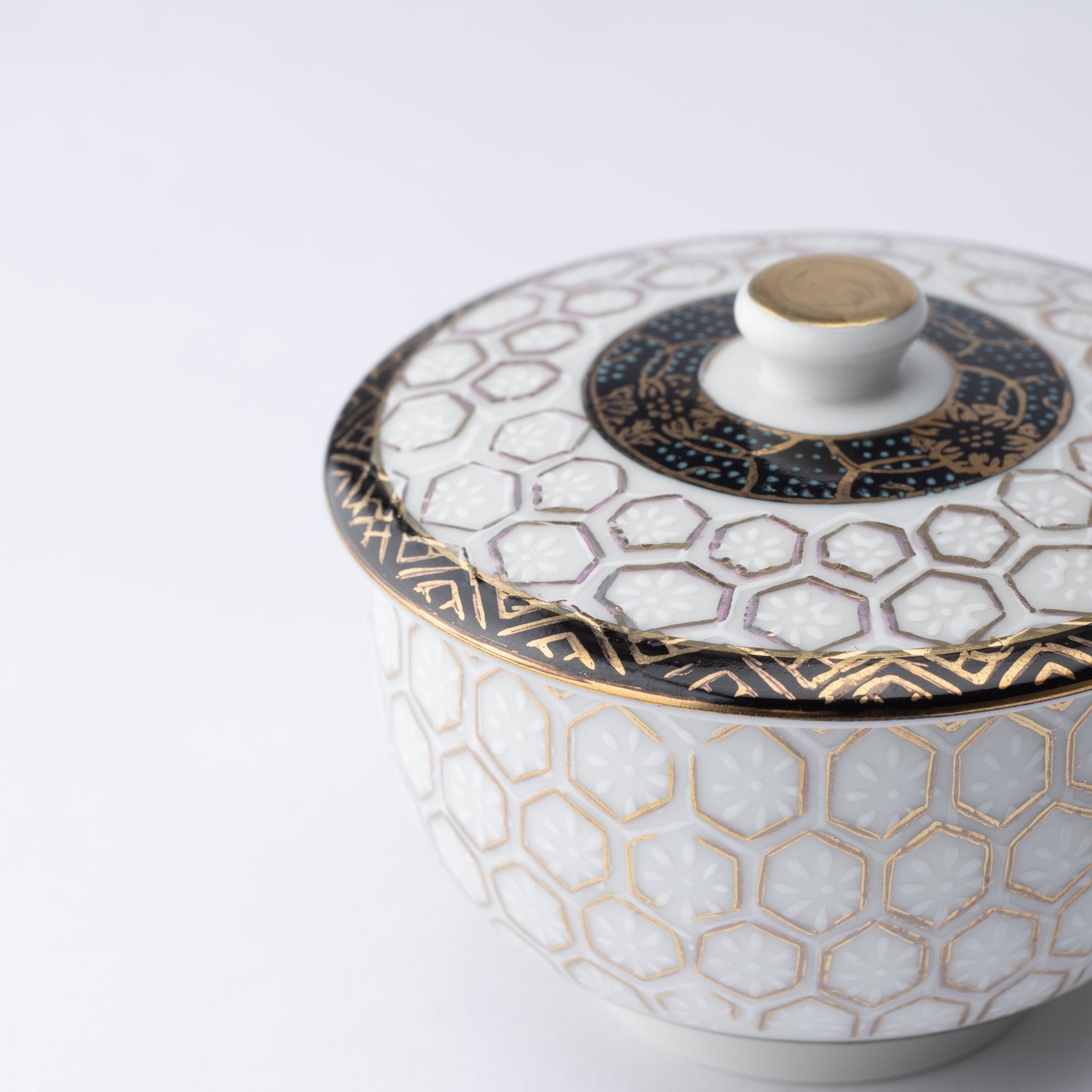 Hexagonal Pattern Kutani Japanese Teapot Set - MUSUBI KILN - Quality Japanese Tableware and Gift