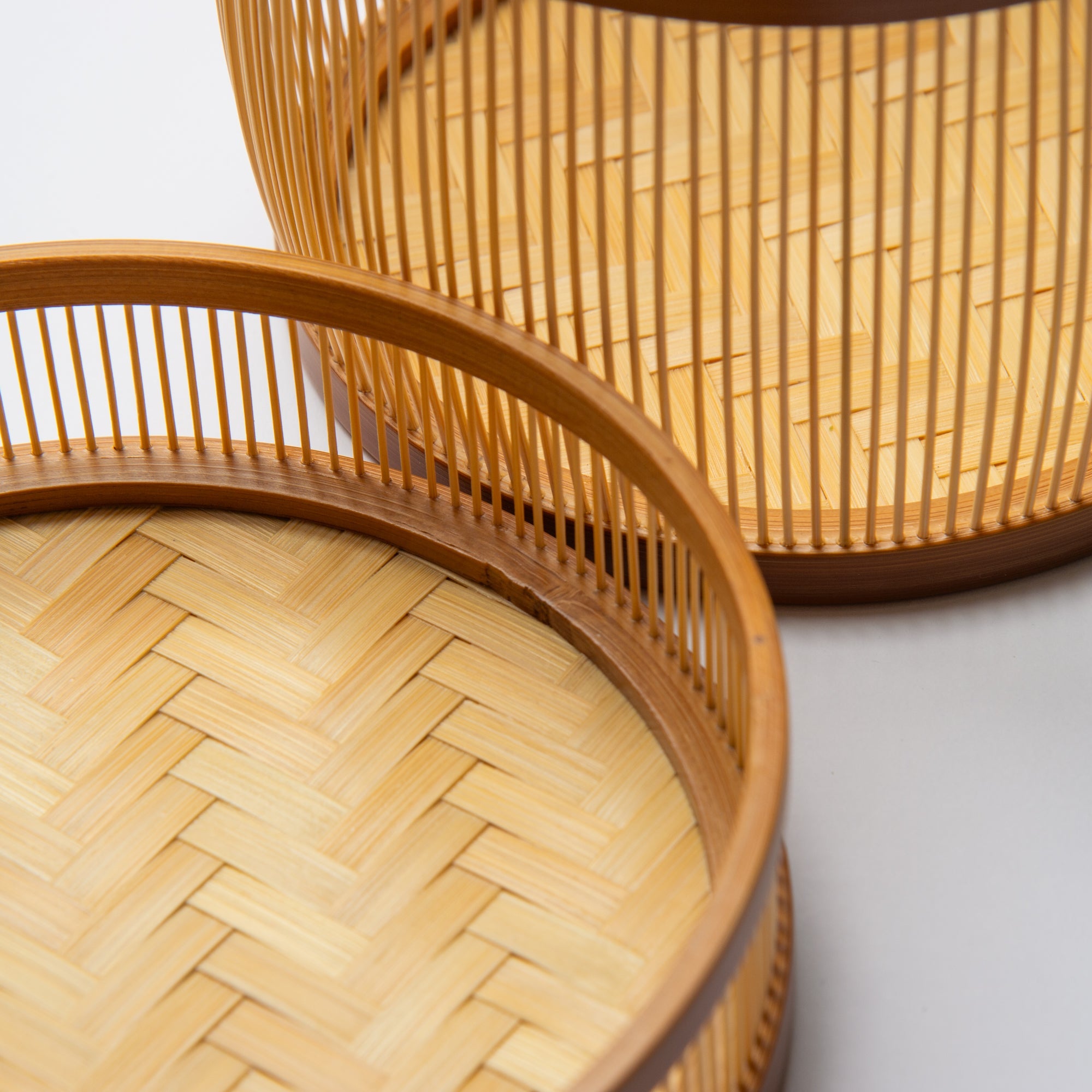 Hexagonal Suruga Bamboo Basketry Basket with Lid - MUSUBI KILN - Quality Japanese Tableware and Gift