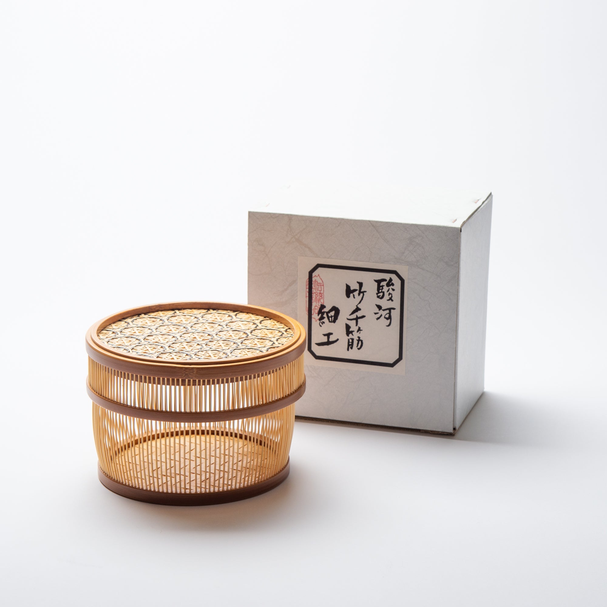 Hexagonal Suruga Bamboo Basketry Basket with Lid - MUSUBI KILN - Quality Japanese Tableware and Gift