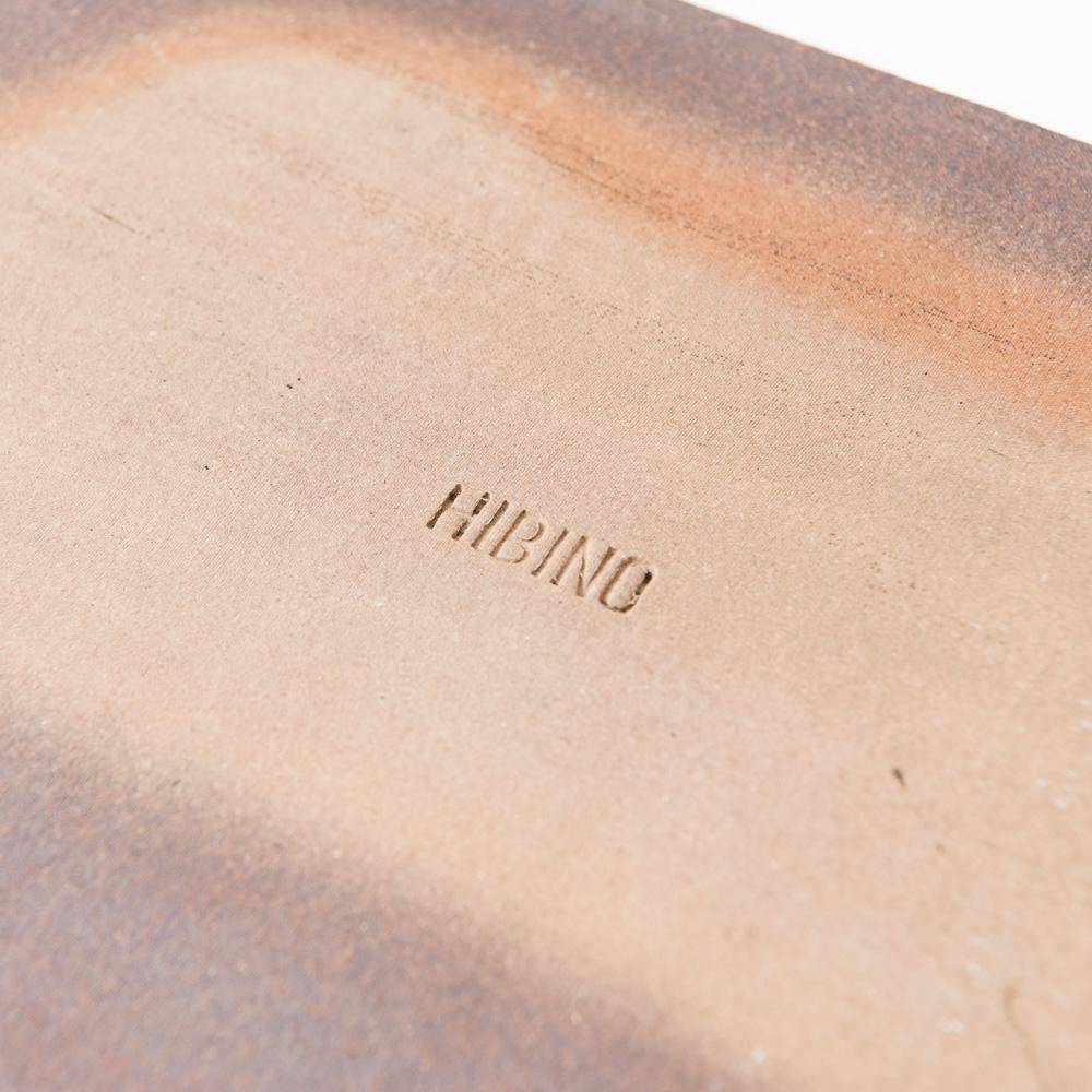 Hibino Ash Glaze Mino Ware Footed Rectangle Plate 11.8 in - MUSUBI KILN - Quality Japanese Tableware and Gift