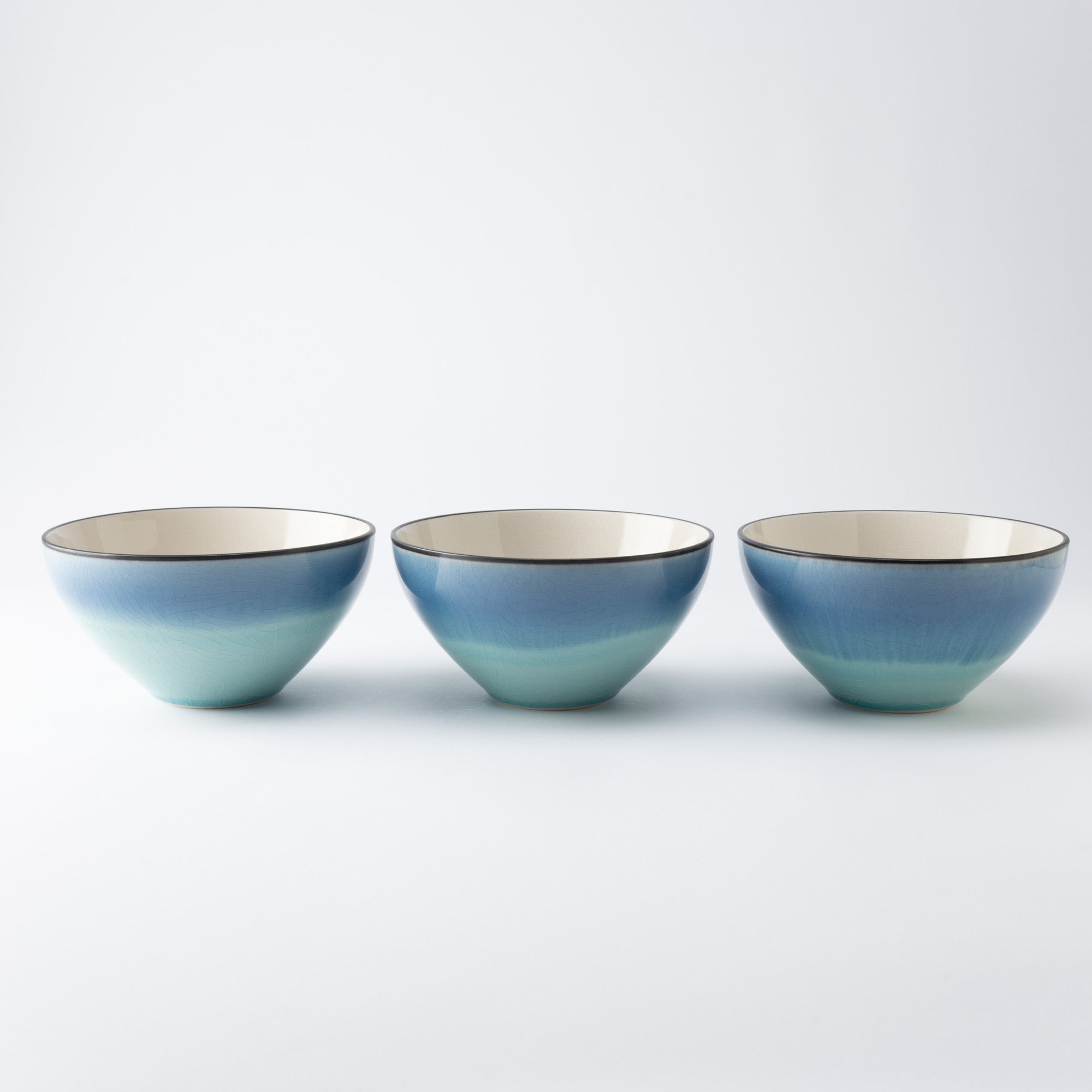 Hibino Blue Gradation Modern Mino Ware Bowl M - MUSUBI KILN - Quality Japanese Tableware and Gift