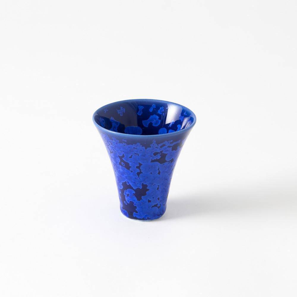 Hibino Crystalline Glaze Mino Ware Ochoko Sake Cup - MUSUBI KILN - Quality Japanese Tableware and Gift