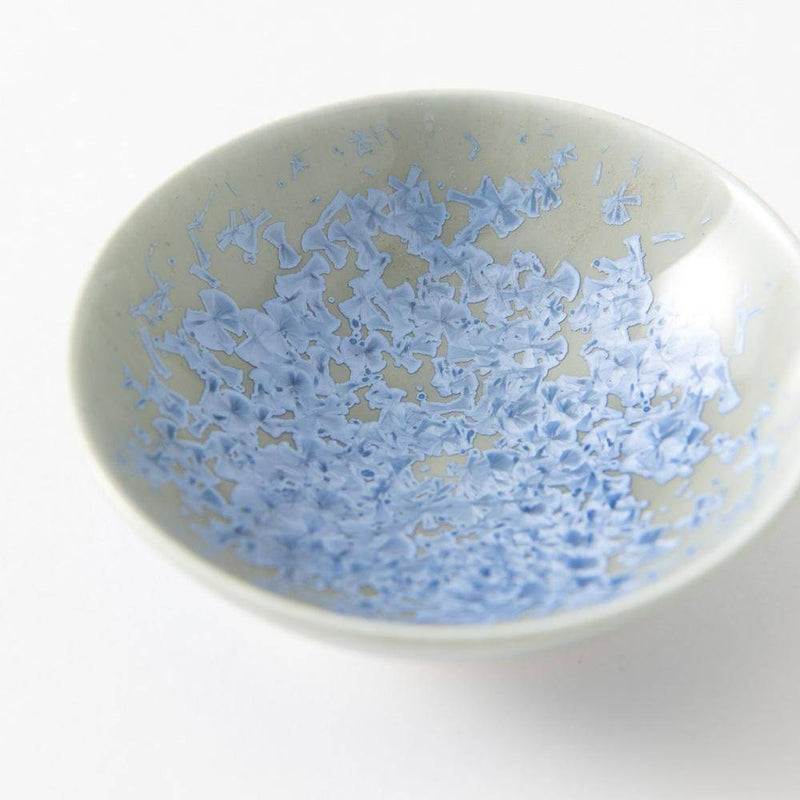 Hibino Crystalline Glaze Mino Ware Sakazuki Flat Sake Cup - MUSUBI KILN - Quality Japanese Tableware and Gift