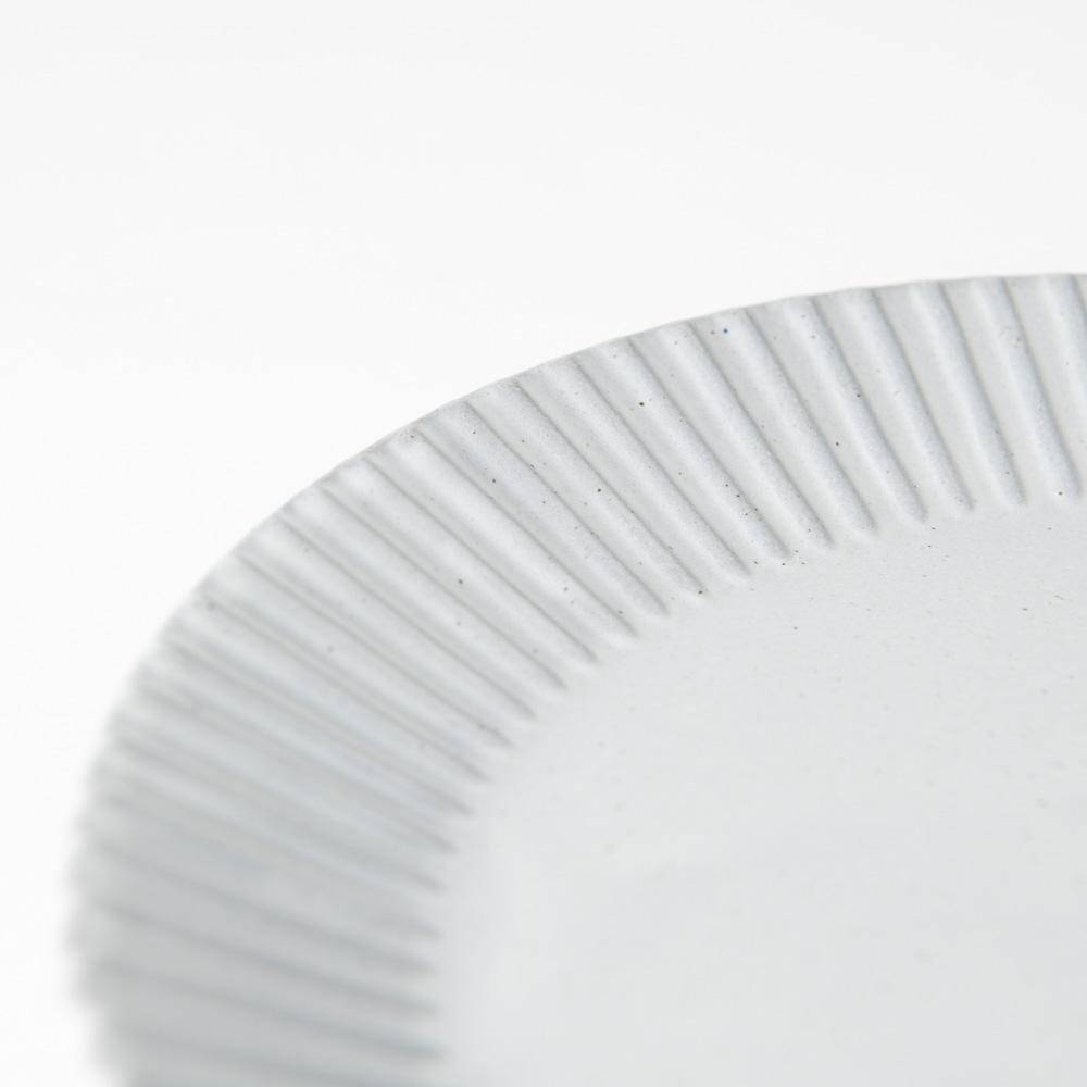 Hibino Eccle Ash White Mino Ware Round Plate 10in - MUSUBI KILN - Quality Japanese Tableware and Gift