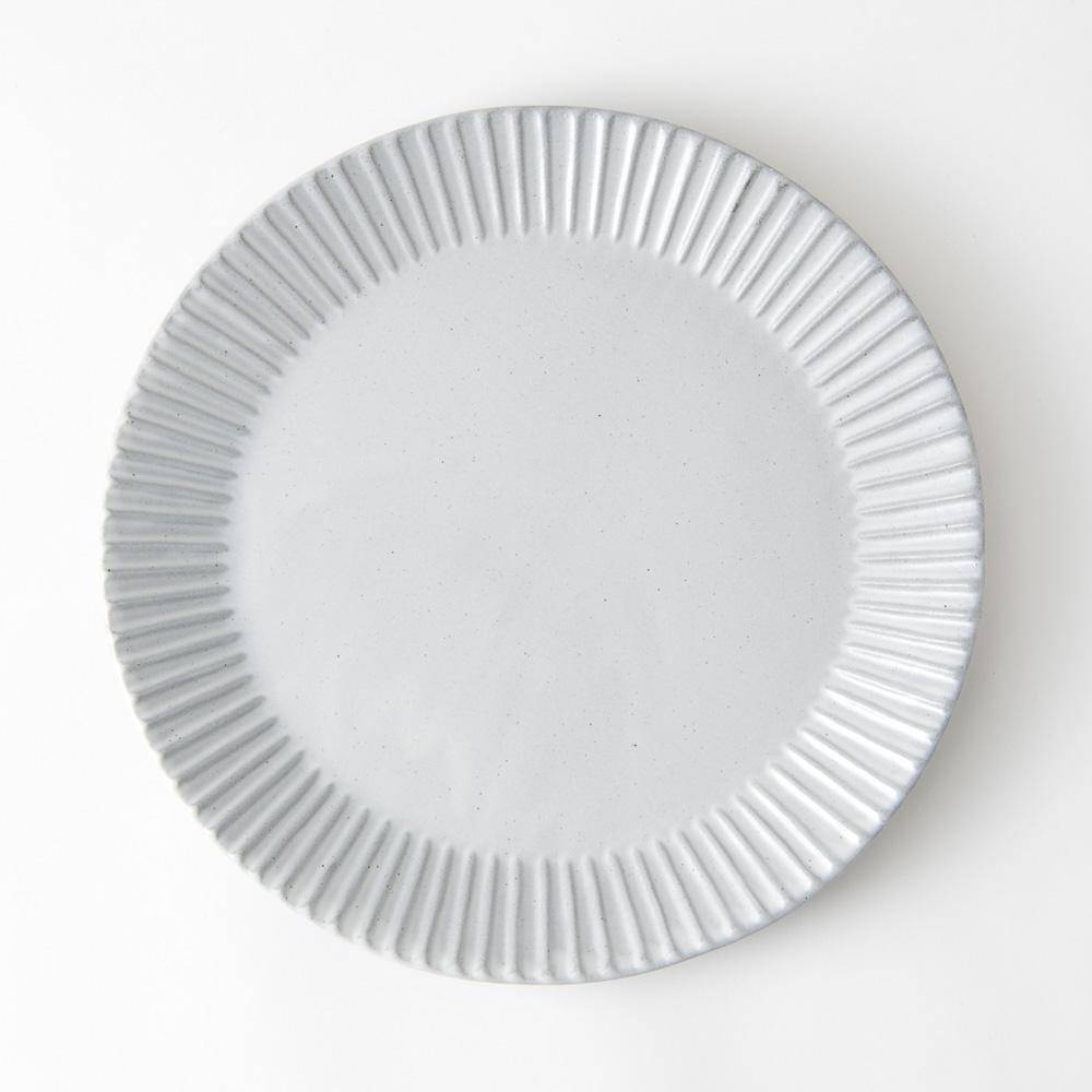 Hibino Eccle Ash White Mino Ware Round Plate 10in - MUSUBI KILN - Quality Japanese Tableware and Gift