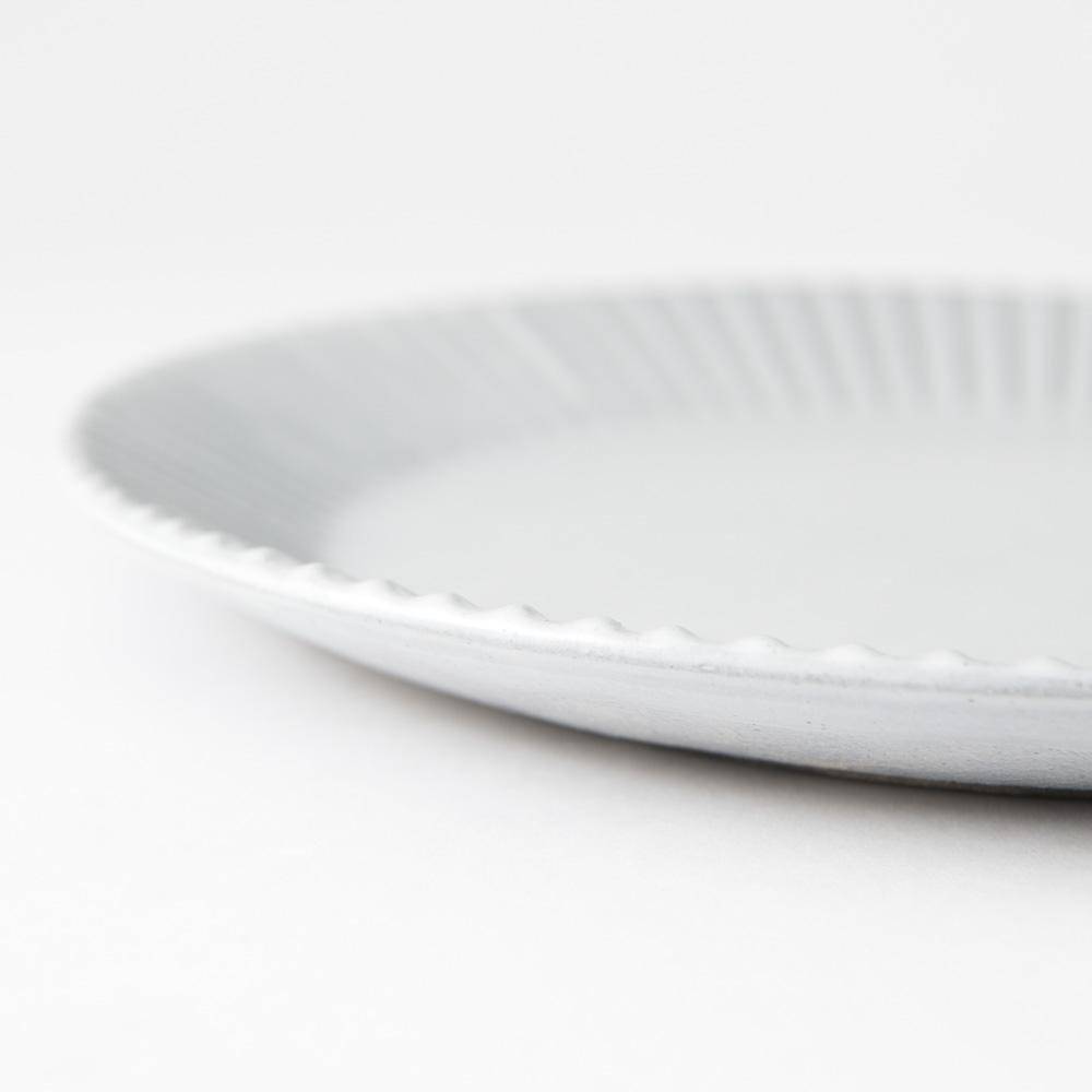 Hibino Eccle Ash White Mino Ware Round Plate 10in - MUSUBI KILN - Quality Japanese Tableware and Gift