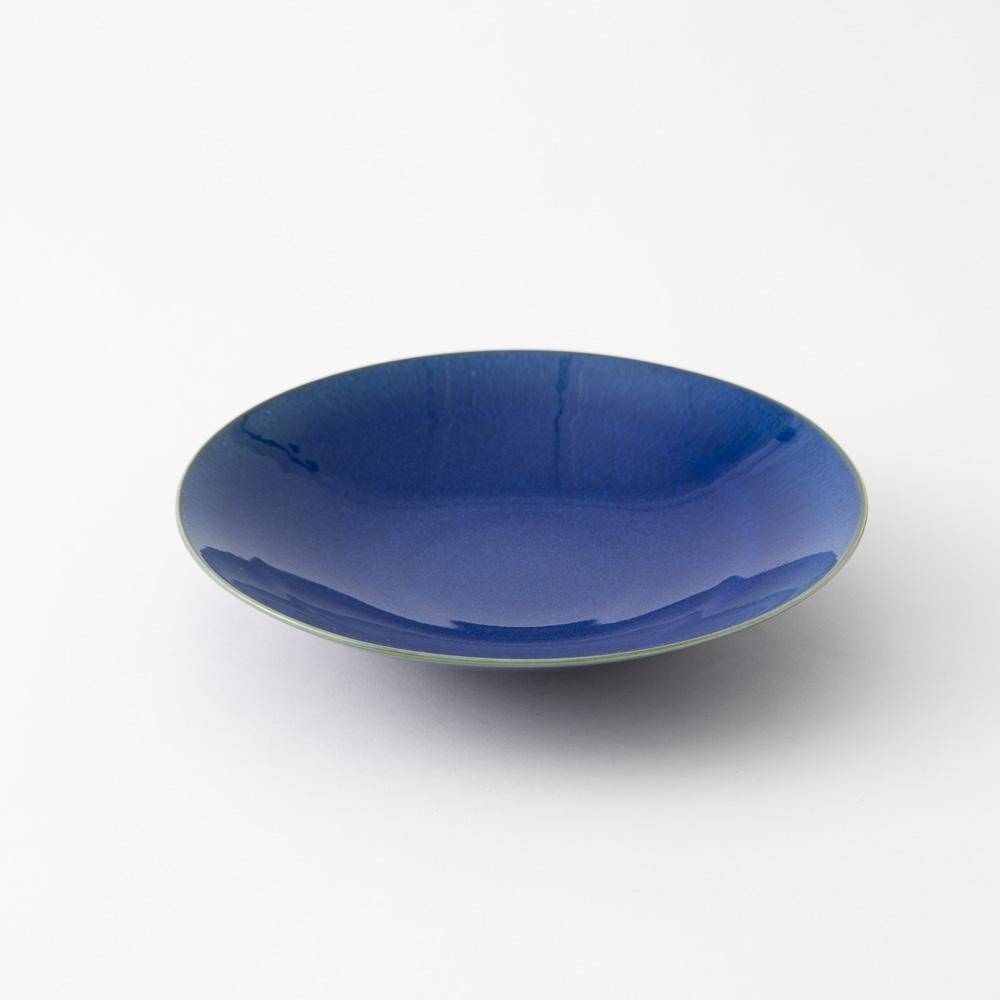 Hibino Grand Bleu Coop Mino Ware Round Deep Plate 10.3in - MUSUBI KILN - Quality Japanese Tableware and Gift