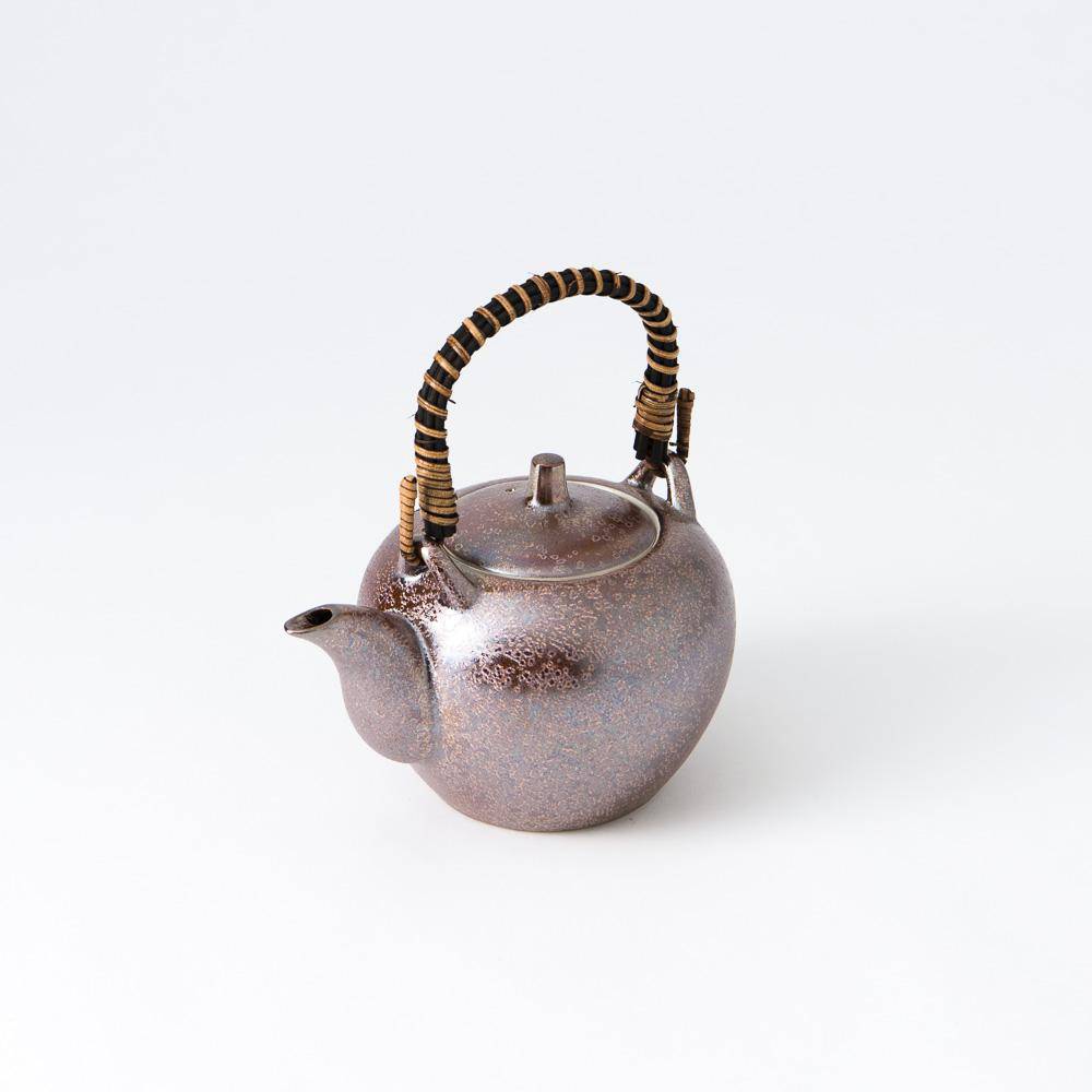 Hibino Red Brown Earthenware Mino Ware Japanese Teapot 13.5oz(400ml) - MUSUBI KILN - Quality Japanese Tableware and Gift