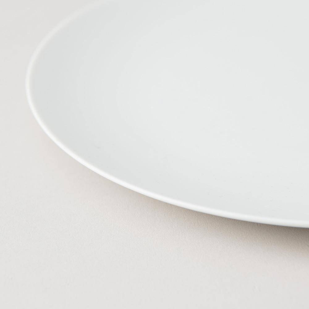 Hibino Stone Rich White Mino Ware Round Plate 9.2in - MUSUBI KILN - Quality Japanese Tableware and Gift