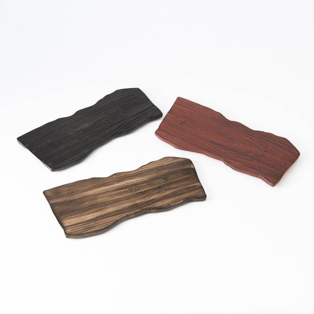 Hibino Wood Grain Mino Ware Rectangle Plate - MUSUBI KILN - Quality Japanese Tableware and Gift