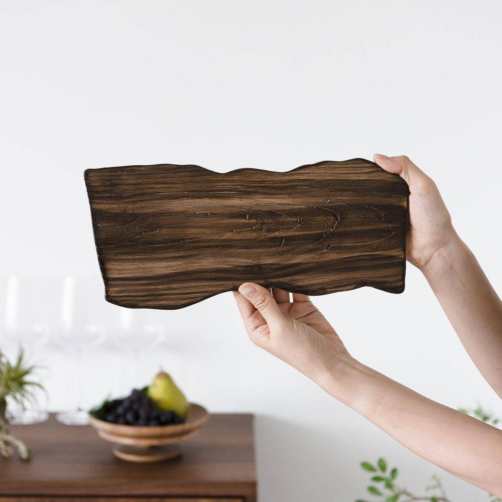 Hibino Wood Grain Mino Ware Rectangle Plate - MUSUBI KILN - Quality Japanese Tableware and Gift