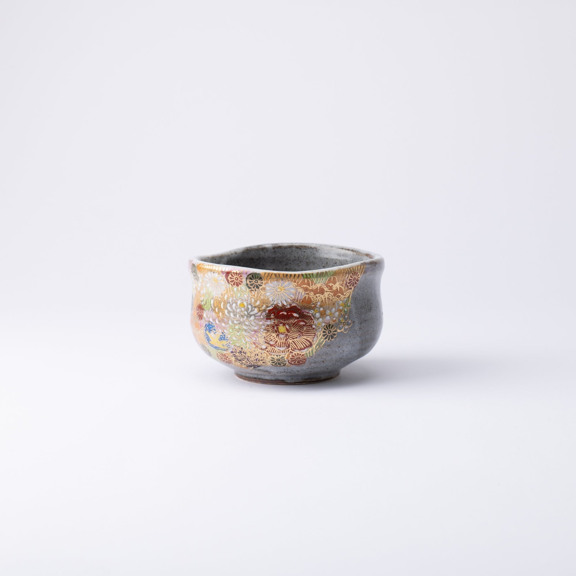 Hideyama Hanazume Kutani Matcha Bowl Chawan - MUSUBI KILN - Quality Japanese Tableware and Gift