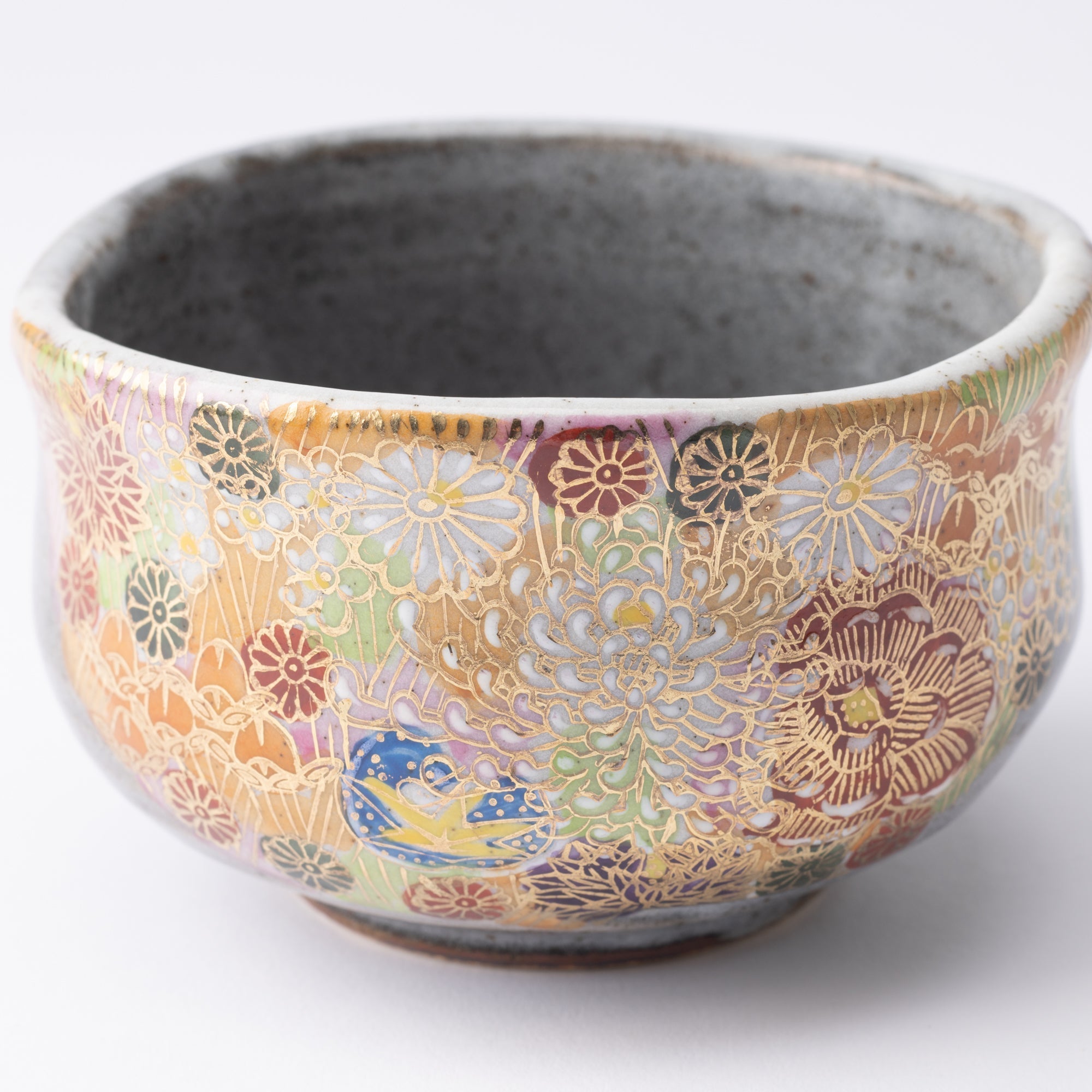 Hideyama Hanazume Kutani Matcha Bowl Chawan - MUSUBI KILN - Quality Japanese Tableware and Gift