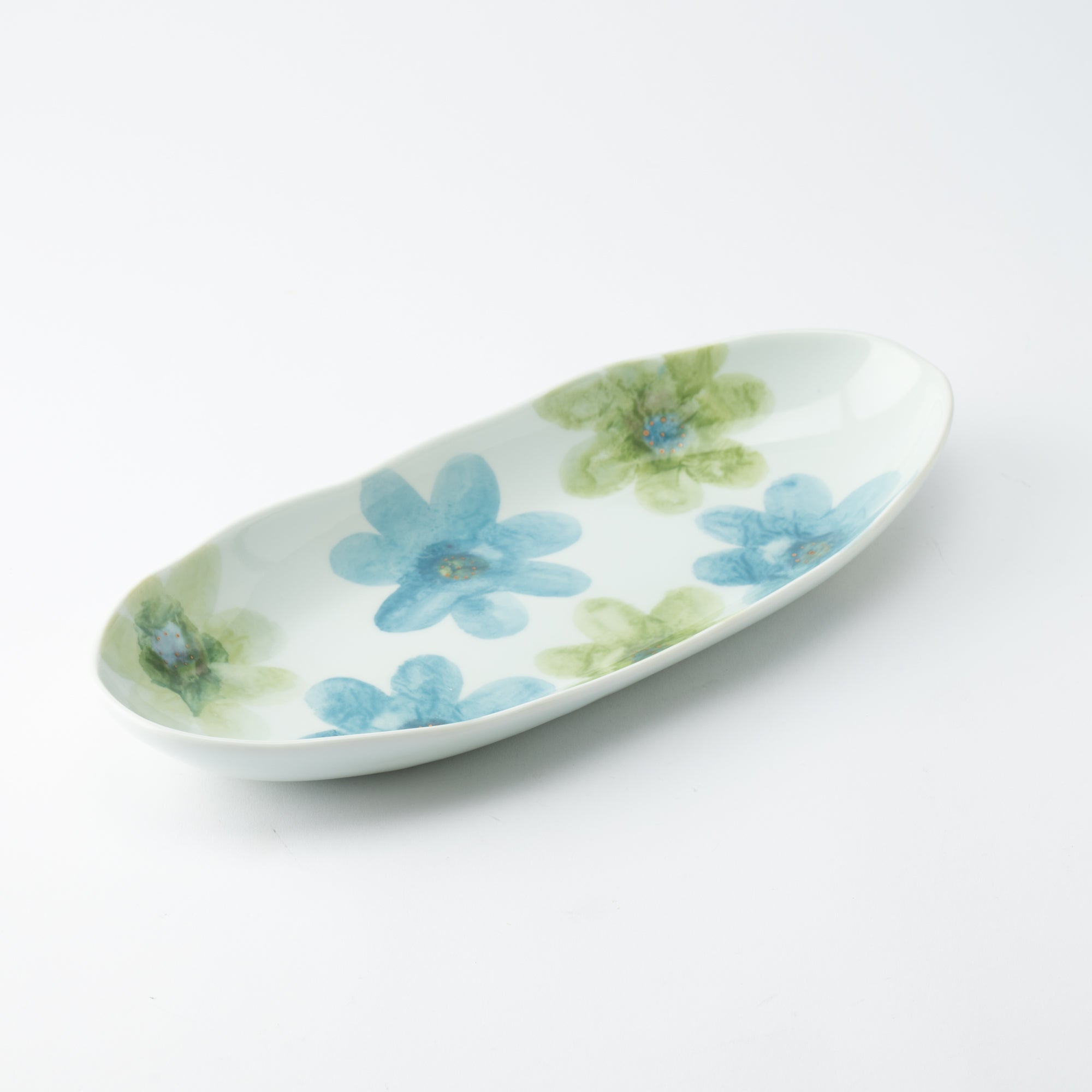 Higashi Kiln Light Fleur Tobe Long Deep Plate - MUSUBI KILN - Quality Japanese Tableware and Gift