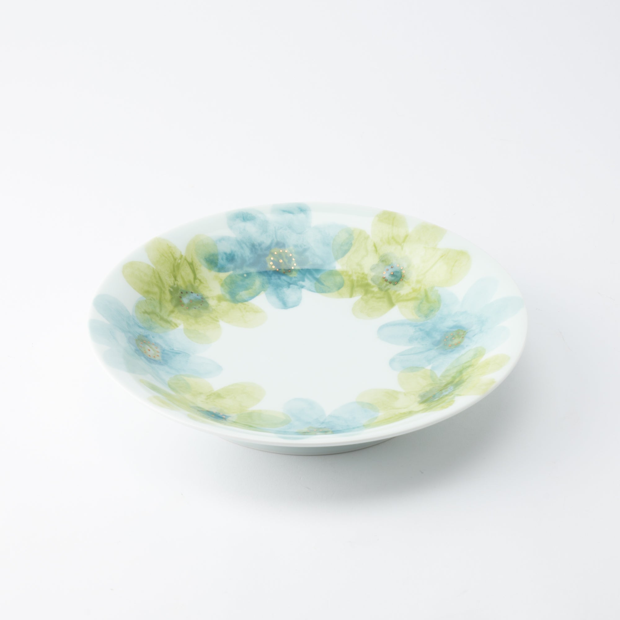 Higashi Kiln Light Fleur Tobe Round Plate - MUSUBI KILN - Quality Japanese Tableware and Gift