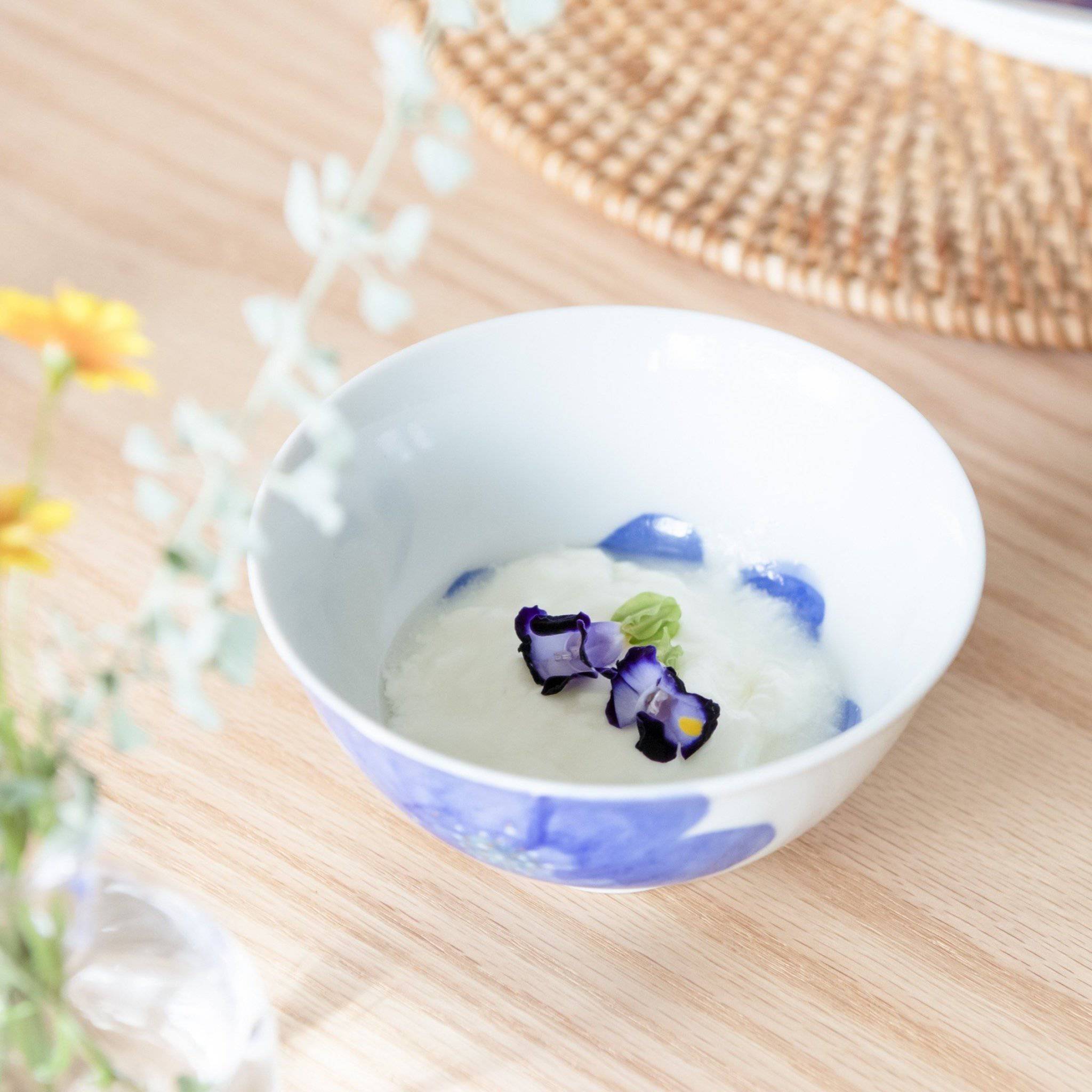 Higashi Kiln P.S. Blue Tobe Japanese Rice Bowl - MUSUBI KILN - Quality Japanese Tableware and Gift