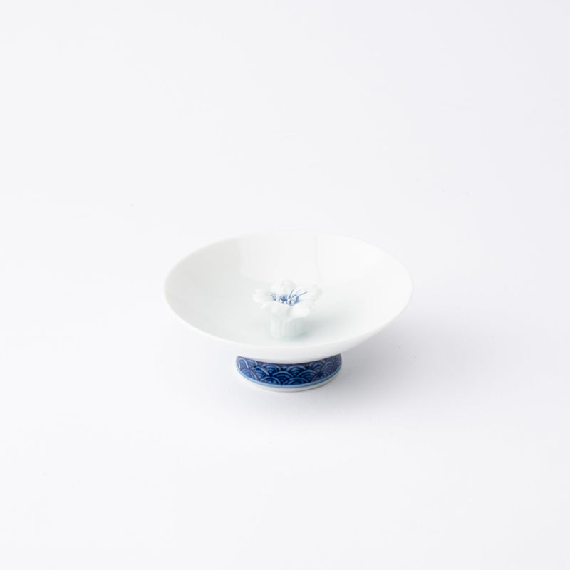 Hirado Sakura Mikawachi Ware Sakazuki Flat Sake Cup - MUSUBI KILN - Quality Japanese Tableware and Gift