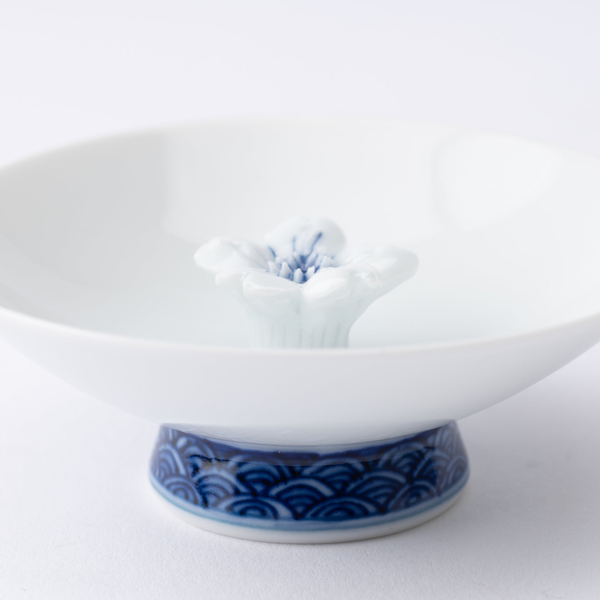 Hirado Sakura Mikawachi Ware Sakazuki Flat Sake Cup - MUSUBI KILN - Quality Japanese Tableware and Gift