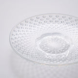 Hirota Arare Pattern Edo Glass Round Plate - MUSUBI KILN - Quality Japanese Tableware and Gift